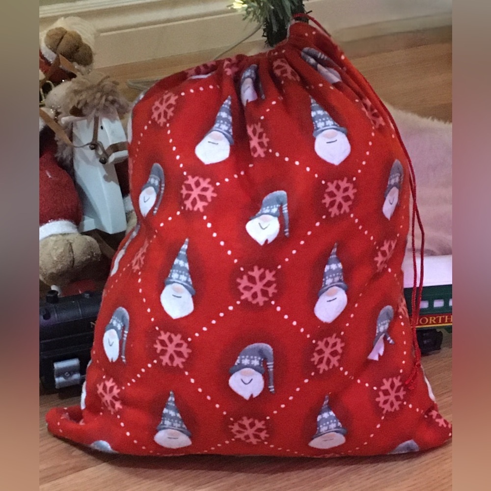 Red Gnome Holiday Gift Bag